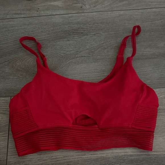 Alo Red Mesh Sports Bra Size M - Picture 1 of 3